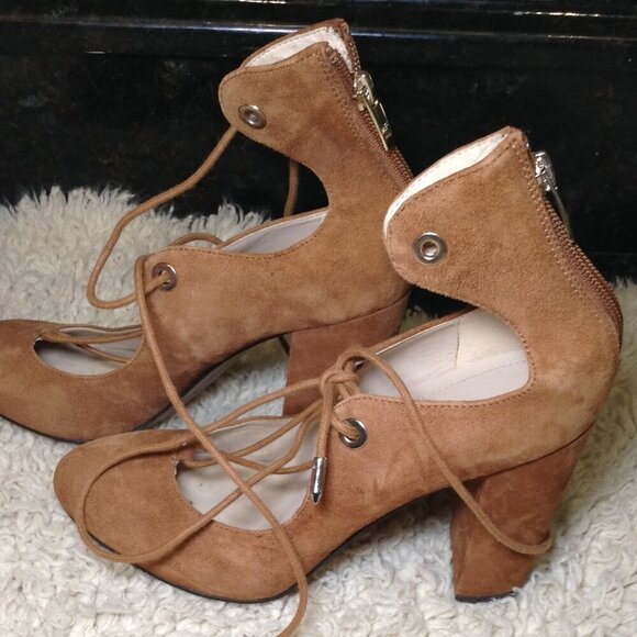 Marc Fisher "Stevee" "8.5" Chunky, Whimsigoth, Fancy Steampunk, Suede, Hippie - Picture 4 of 6